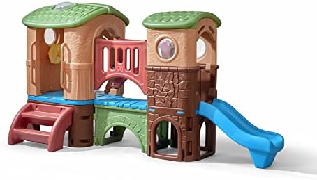 Step2 Clubhouse Climber Playset – Toddler Play Gym with Elevated Clubhouse, Two Slides, Bridge, and Crawl-Through Tunnel