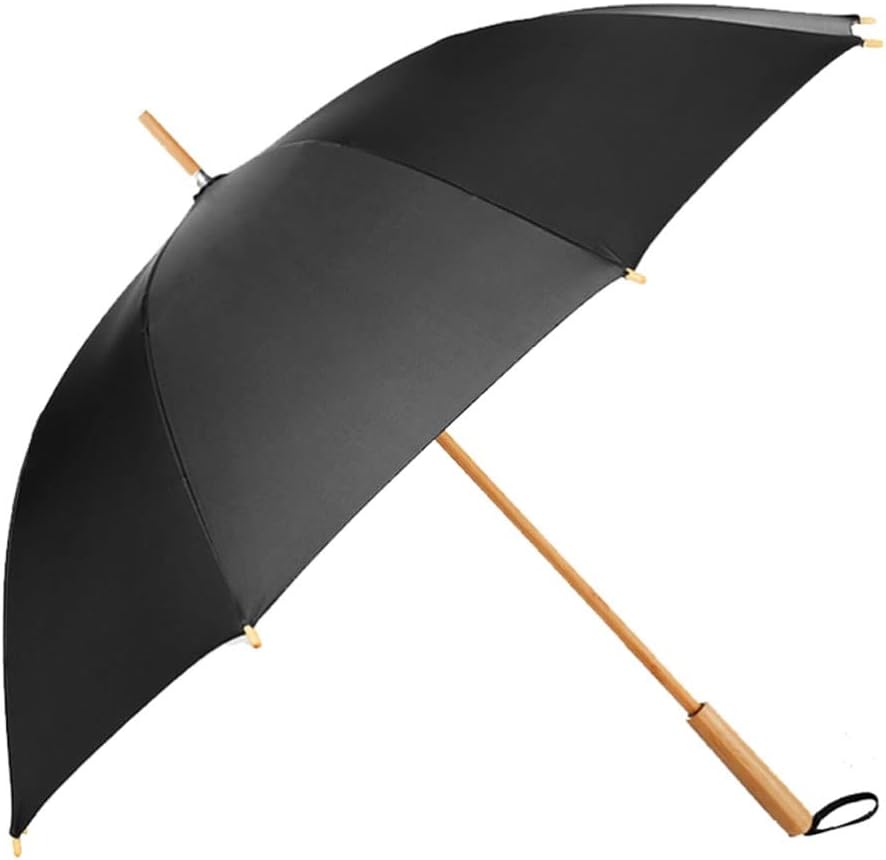 Chinese Style Retro Golf Umbrella Handmade Bamboo Umbrella with Ergonomics Handle Extra Large Manual Stick Umbrella for Travel Golf Umbrella for Adults Men Women