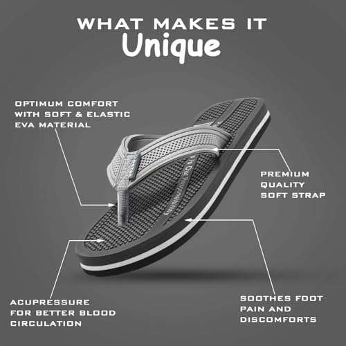 Image of DOCTOR HEALTH SUPER SOFT Men's Acupressure Slippers | Flip-Flops | Men's & Boy's Slippers | Comfortable & Lightweight | Soft Foot Massager | All Day Wear Acupressure Slipper