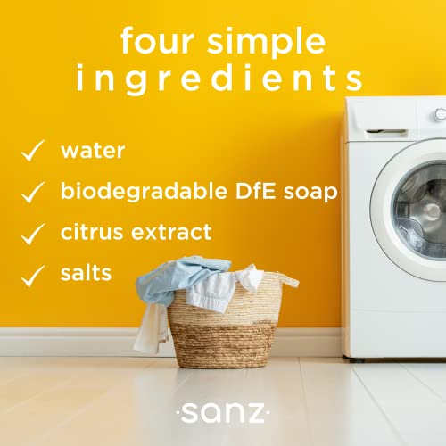 Sanz Liquid Laundry Detergent Free And Clear - Hypoallergenic For Sensitive Skin & Babies, High Performance Odor & Stain Remover, Artificial Fragrance Free, Standard Or He, Ultra Concentrated, 192 Loads (Pack Of 3) #TOP2