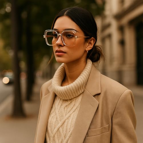 Retro Square Sunglasses for Womens Mens Vintage Oversized Pilot Sun Glasses 70s 80s 90s Shades3