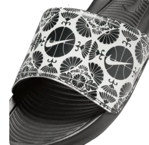 Nike Victori One Printed Basketball Slides Printed Black White Men's sz 113