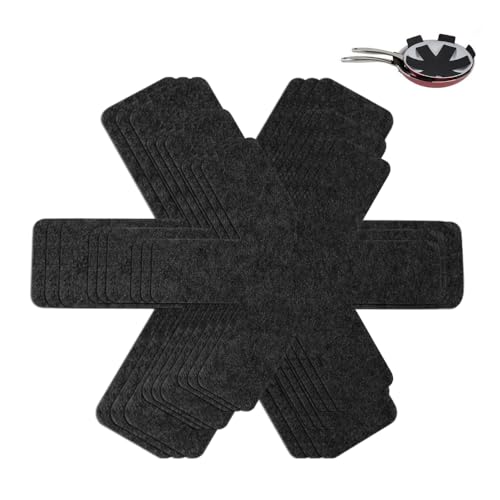 YZROHYI 9 Piezas Protector Sartenes Separadores,Salva Sartenes Fieltro,Protector Ollas y Sartenes,Pan Protector,Protector Cajon Sartenes,Protector Cacerolas para Apilar,Separador Sartenes Cocina