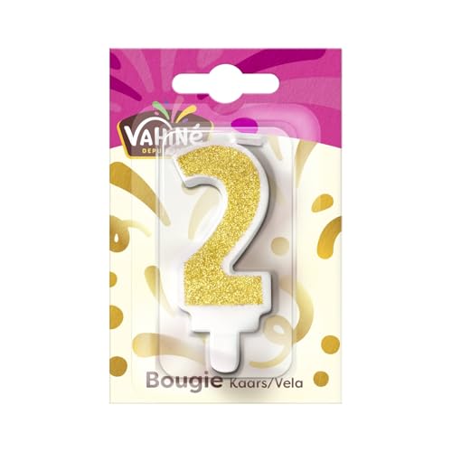 La bougie gâteau anniversaire n° 2 Vahine lot de 4 décoration de fête
