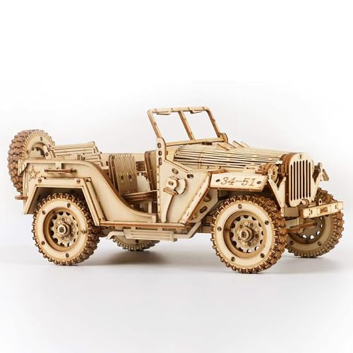 ROKR 3D Wooden Puzzle for Adults Mechanical Car Model-DIY Building Vehicle Kits-Brain Teaser...