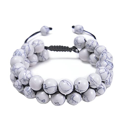 Bracelet en pierre de chakra pour hommes tressé double couche artisanal élégant 29,9 cm