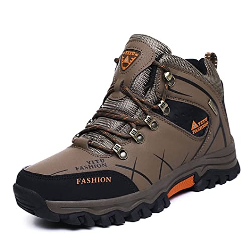 Mens Hiking Boots Non-Slip Outdoor Mid Top Ankle Boot Breathable Hiker Camping Trekking Shoes