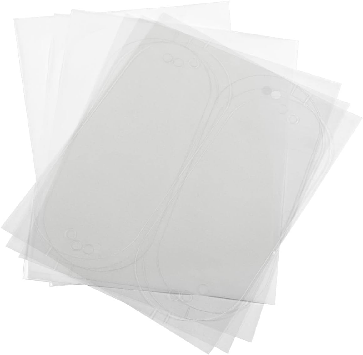 Displays2go 4 x 10 Film Sheets for EDSIGN104OV Oval Door Sign, 3 Transparent, 3 Frosted - Clear (DSIGN104RP)