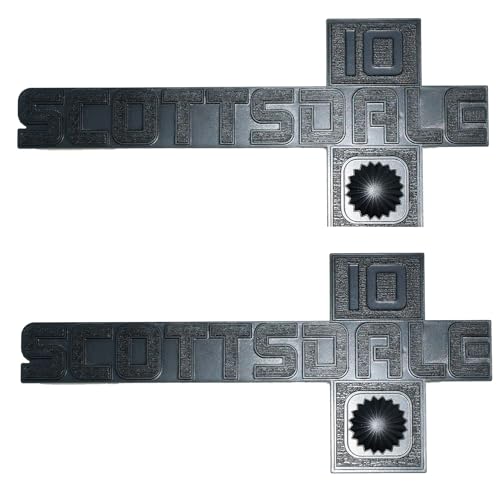 Image of 2Pc Set 81-88 Chevy Scottsdale 10 Emblem 3D Badge Nameplate Truck Square Body Front Fender 14051848 PR Pickup Trucks Replacement for Scottsdale (Black)
