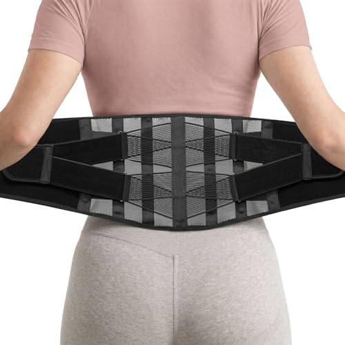 Ultra Breathable Back Brace for Women and Men Lower Back, Lightweight & Thin Back Support Belt, Dual Adjustable Waist Lumbar Support Belt for Sciatica, Herniated Disc, Scoliosis Back Pain Relief