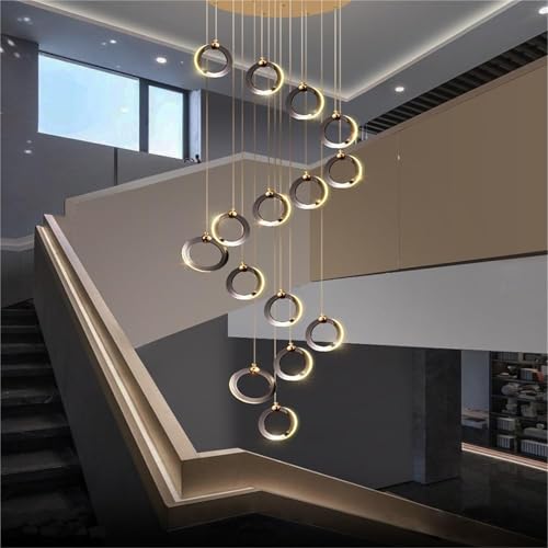 Plafonnier suspendu LED moderne 6 têtes pour cage d'escalier