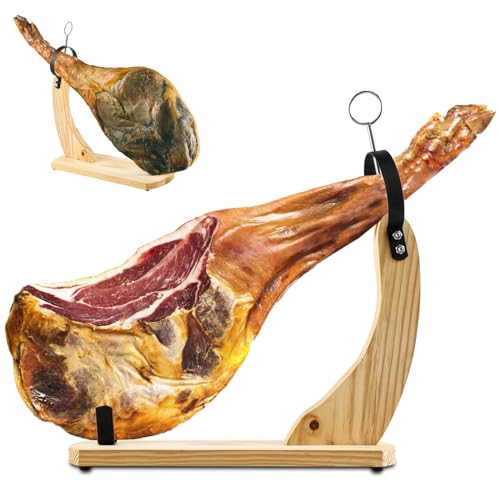 Ham Stand Wooden Ham Holder with Non-Slip Pads Professional Prosciutto Carving Stand Stable Sturdy Ham Rack for Carving Spanish Hams and Italian Prosciutto 38x17x43 cm ?