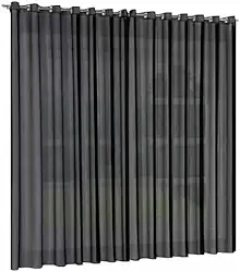 Cortina Roma Para Sala e Quarto 4,00 x 2,50 Admirare Cor: Preta