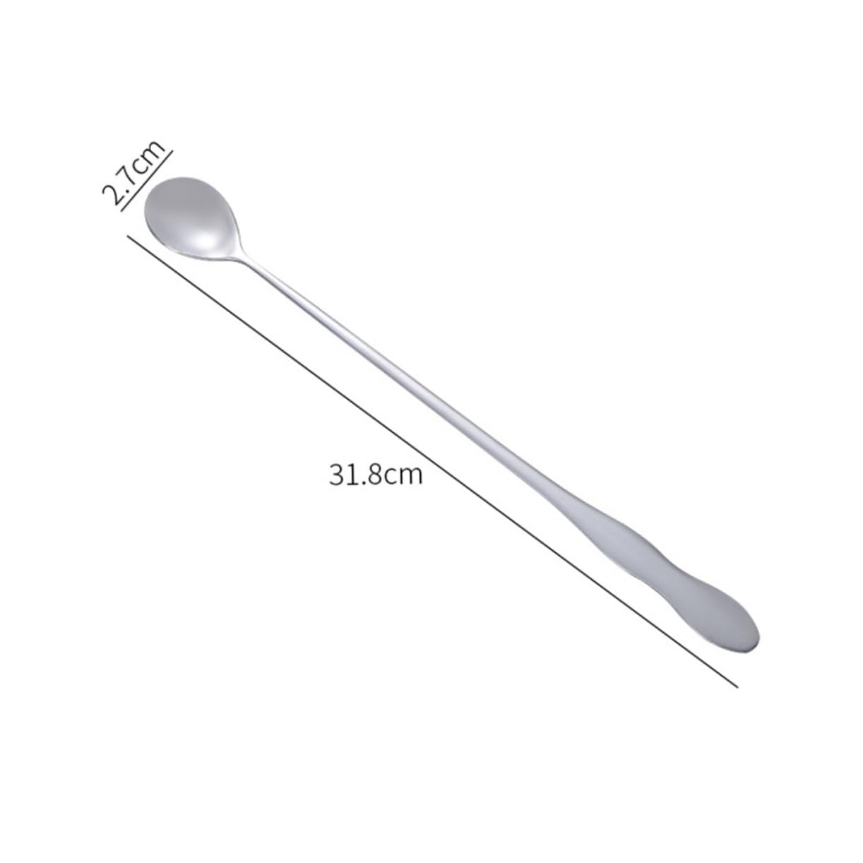 Alipis Stainless Steel Long Handle Spoons Set Soup Stirring Spoons 6pc for Bar Restaurant