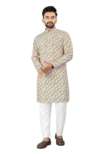 Image of Trustous Kurta Pyjamas set for Mens | Pyjamas with kurta PRINTED and classis look |KURTA Pyjamas SET