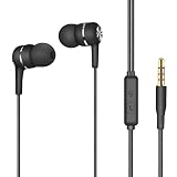 1 Pair Wired Earbuds with 3.5mm Jack, in-Ear Headphones with Microphone and Volume Control, Compatible with Computers, MP3/MP4 Players and Most 3.5mm Audio Devices