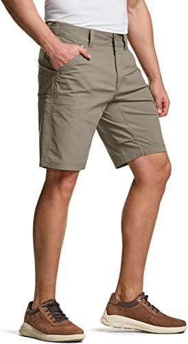 CQR Men's Classic Cargo Shorts, Lightweight Outdoor Stretch Golf Short, Tactical Hiking Shorts with Multi Pockets, Sedona Shorts Tan, 36