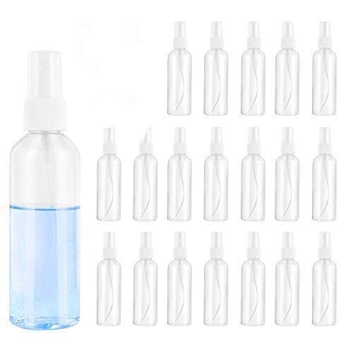ORIENTOLUXURY 100ml EmptyPlastic Cute Reusable Refillable Fine Mist Sprayer Spray Bottle Atomizer with Ultra-Fine Mist Pump for Multipurpose Purposes Like sanitizing- Pack Of 20(White)