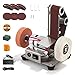 Electric Belt Sander, 96w Mini Belt Sander with 7-Stage Speed Control (4000-9000 RPM) - with 20 Sanding Belts, Polishing & Sanding Wheel - Multifunctional for Wood & Metalworking (A)