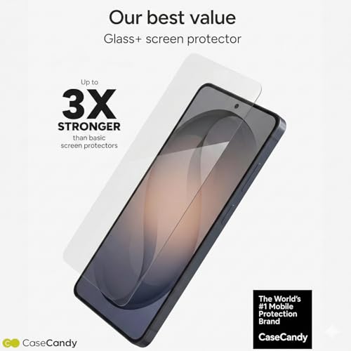 Image of Casecandy - (Pack 2 Tempered Glass Screen Protector for Samsung S25 Ultra 5G | Edge to Edge Tempered Glass Screen Guard for Galaxy S25 Ultra - HD /Fingerprint Working /9H