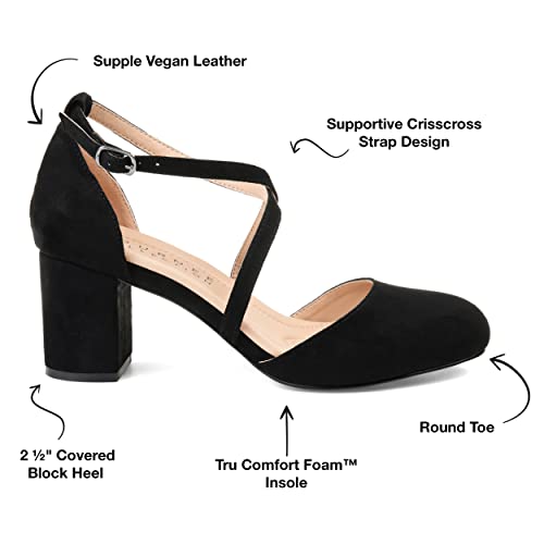 Journee Collection Women's Foster Pump, Tru Comfort Foam, Regular Width, Round Toe, Black, 9 #TOP2
