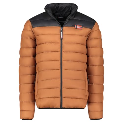 Geographical Norway Amigoclerc Men Basic Camel Xl - Doudoune Chaude Matelassee Homme Automne Hiver - Veste Manteau Chaud - Blouson Coupe Vent Manches Longues Rembourrage...