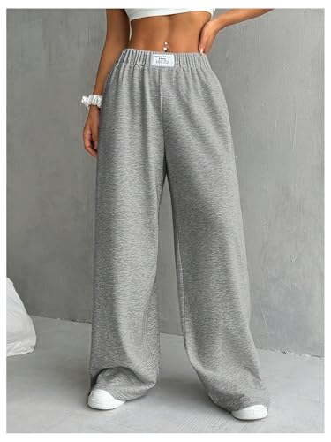 Image of SOLY HUX Girl's Wide Leg Sweatpants Elastic High Waisted Loose Baggy Pants with Pockets