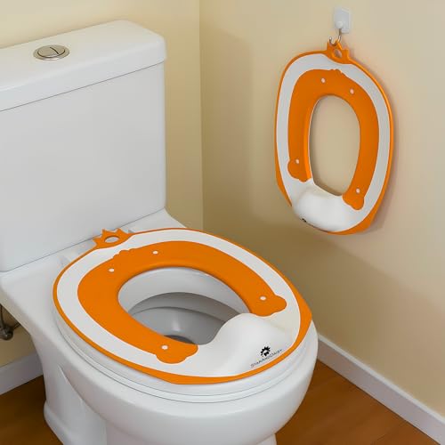 Image of StarAndDaisy Potty Seat /Chair for Kids 1-5 Years / 3-In-1 Baby Toilet Training Seat with Anti-Skip Pads, Removable Potty Pot, Potty Training Seat for Baby & Kids (Star Orange)