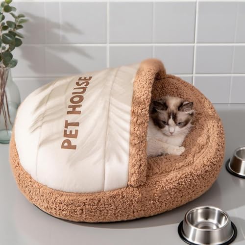 Lit pour chat à capuche douillet, parfait pour voyager ou se reposer au salon - 4