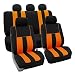 FH Group FB036ORANGE115 Seat Cover (Airbag Compatible and Split Bench Orange)