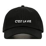 faire broderie C'est La Vie Dad Hat, Embroidered Baseball Cap, 100% Cotton, Unstructured Low Profile, Adjustable Strap Back, 6 Panel, One Size Fits Most (Multiple Colors) (Black)