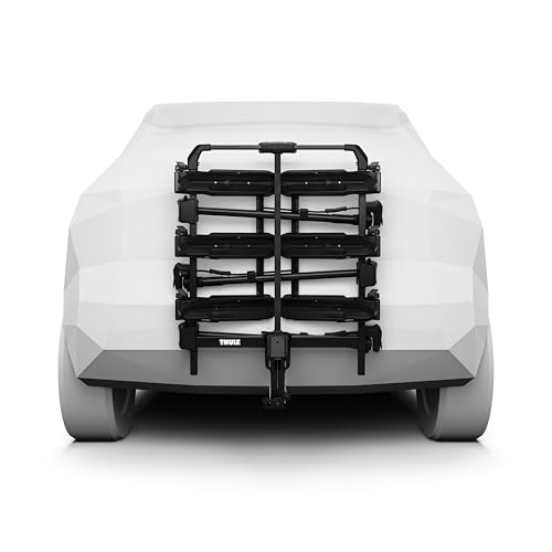 Image of Thule Outpace 3 Bike Hitch Rack, 2 inch & 1.25 inch Hitch, 110lb Capacity | OutPace 3-Bike Hitch Rack | Lightweight, Folding, Universal Fit