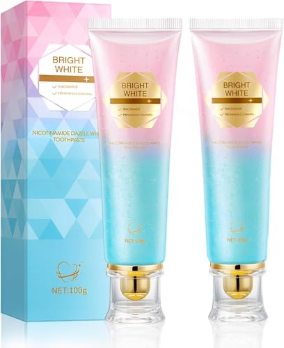 2 Stück Nicotinamid-Zahnpasta: Radiant Aufhellung, Niacinamide-Whitening, Tiefenreinigung, Intensive Weichzeichnung der Zähne und frischer Atem