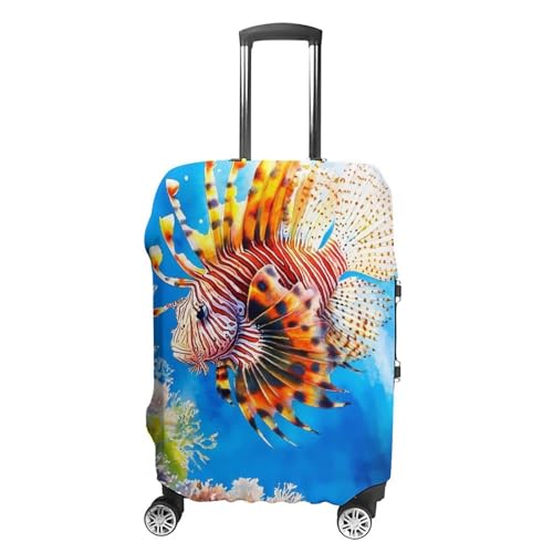 Colorful Lionfish Unisex Luggage Cover Washable Travel Suitcase Case Elastic Baggage Protective Covers M