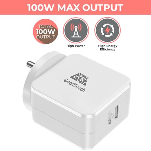 Image of 100W SuperVOOC Fast Intelligent Performer Charger with Red CableCompatible with Motorola,Vivo,IQo,Oppo,Mi,OnePlus(12 /12R /11 /11R /10 /10R,NordCE3,2T5G,CE2Lite,Nord),Xiaomi-White