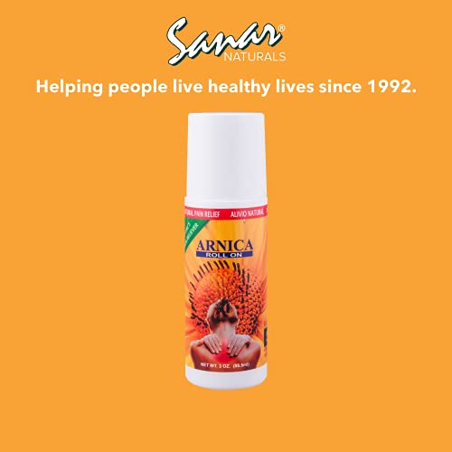 Sanar Naturals Arnica Pain Relief Roll On, 6 Oz - Max Strength, Fast Acting Muscle Rub Ointment, Clear Gel, For Back Pain Relief, Joint Pain, Neck, Knee, Foot Pain, Leg Cramps #TOP5