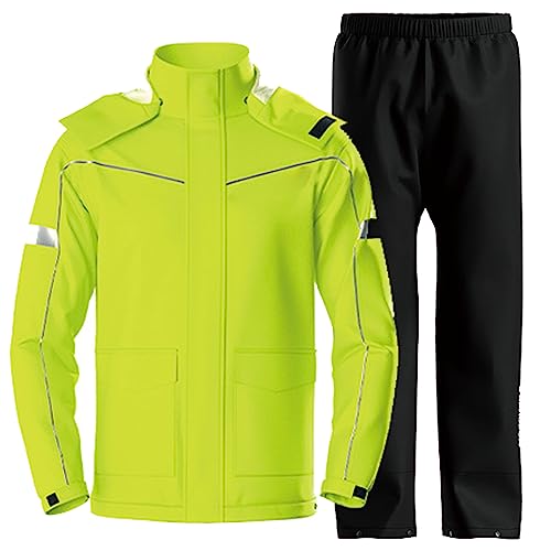 Hcclijo Traje Impermeable Reflectante Transpirable para Lluvia para Hombre Chubasquero para Motocicleta Motociclista Montar Al Aire Libre Ultrafino 403 EN8 Suit XXL