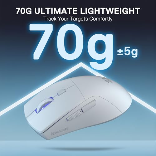 Image of Redragon M618 LIT Wireless Gaming Mouse, 10000 DPI Optical Ergonomic Mouse with 6 Programmable Buttons, 70G Ultra Lightweight, Software Supports DIY Keybinds