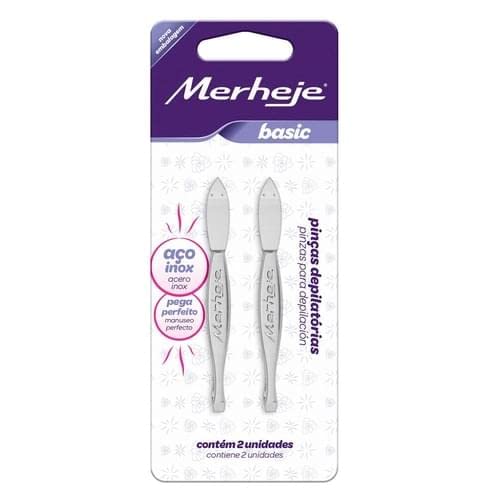 Pinça Depilatório Basic, 2 Unidades, Merheje, Merheje
