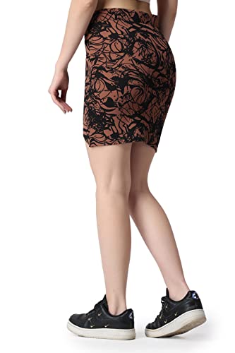 Image of POPWINGS Casual Printed Pencil Slit Skirt for Women || Summer Skirt for Women || Concert Slit Short Skit for Women
