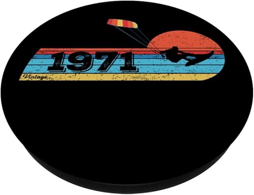 Miniatura 2 de Kitesurfer Kitesurfing Birthday Vintage 1971 born Kitesurf PopSockets Standard PopGrip