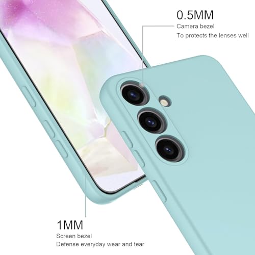 Image of Elzzi Microfiber Candy Case Compatible for Samsung A16 5G Smooth Touch Cushion Liquid Soft Silicone Gel Rubber Phone Cases Non-Slip Full Body Protective Shockproof Back Cover (Mint)