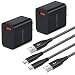 Quick Charge 3.0 Wall Charger, USB Type C Cable 6ft, Besgoods 2-Pack 18W QC 3.0 Charger Adapter with USB C Cable Compatible with Samsung Galaxy S10 S9 S8 Note 8 9, LG, HTC and More