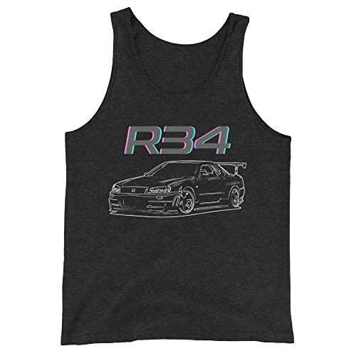 R34 GTR GT-R Skyline JDM Custom Line Art Mens Tank