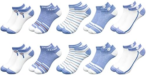10 par damskich i męskich skarpet do sneakersów, bawełniane, sportowe, krótkie, dla dziewcząt, młodzieży, rozm. 35-38