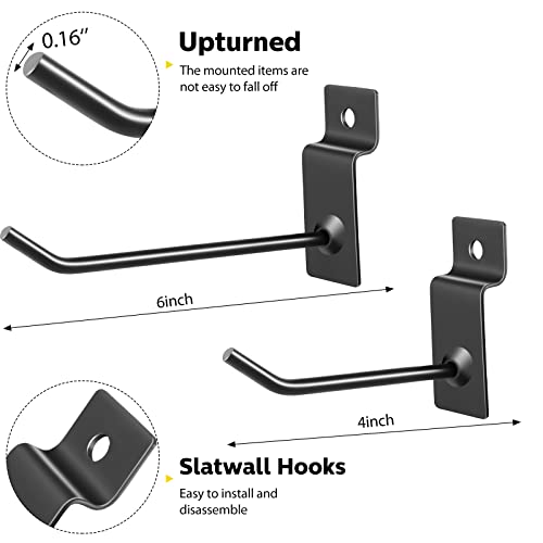 Moxweyeni DD-MOXWEYENI-635 50 Packs Slatwall Hooks 4 Inch 6 Inch Slatwall Accessories Panel Display Hooks Metal Slat Wall Hanging Hooks Slatwall Pegs And Hangers thumb #1