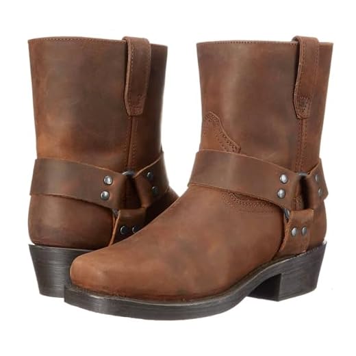 LMUIPMAA Hommes PU Cuir Moto Bottes Bottes Courtes Bottes Bout carré Western Cowboy Biker Bottes,Marron,42 EU