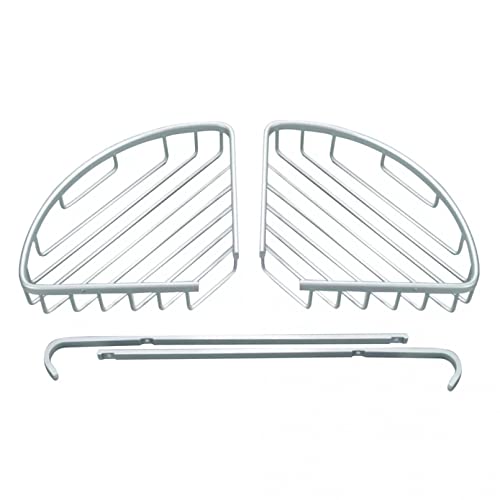 Estante de esquina de aluminio duradero: organizador de ducha triangular de 2 niveles 6