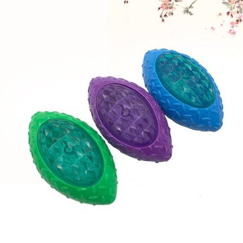 Outanaya Hundespielzeug Elastisches und Lustiges Trainingsspielzeug 3 Stück aus Gummi Rugby Glitzerndes und Kreatives Hundespielzeug für Große und Mittelgroße Hunde-5