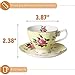 BTaT- Floral Tea Cups and Saucers Set of 2 (8 oz), Porcelain Tea Cup Sets, Pastel Yellow Color with Gold Trim, Dishwasher Safe
